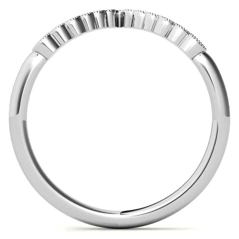 Graduated V-Shaped Stackable Band with Milgrain