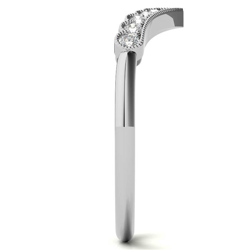Graduated V-Shaped Stackable Band with Milgrain