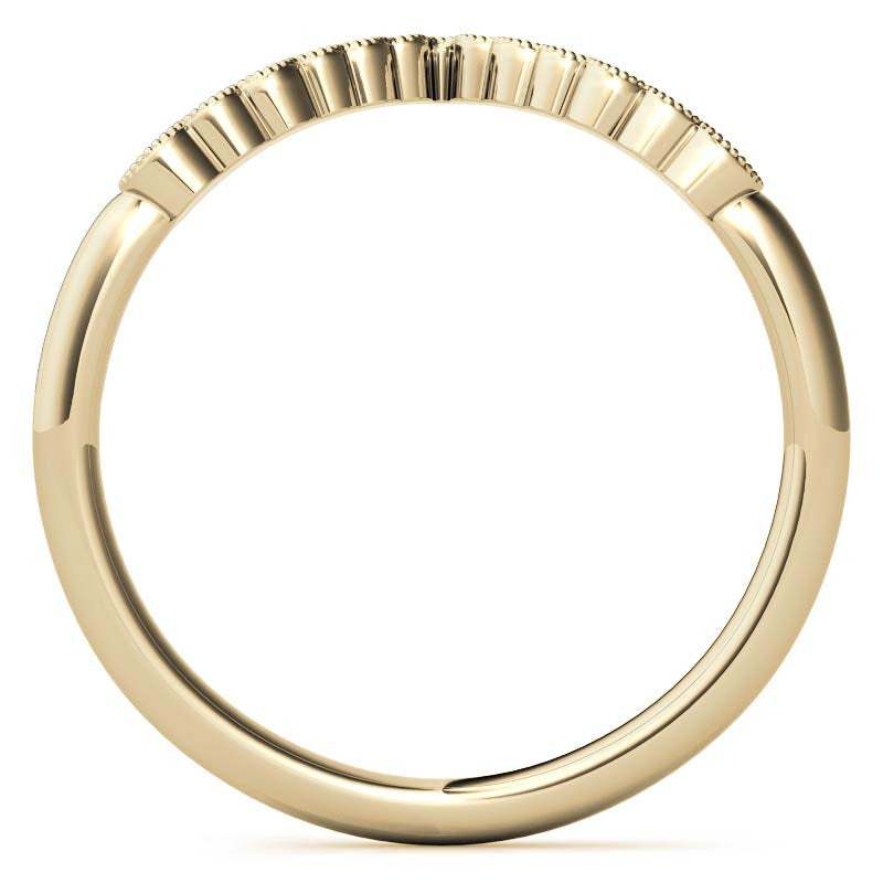Graduated V-Shaped Stackable Band with Milgrain