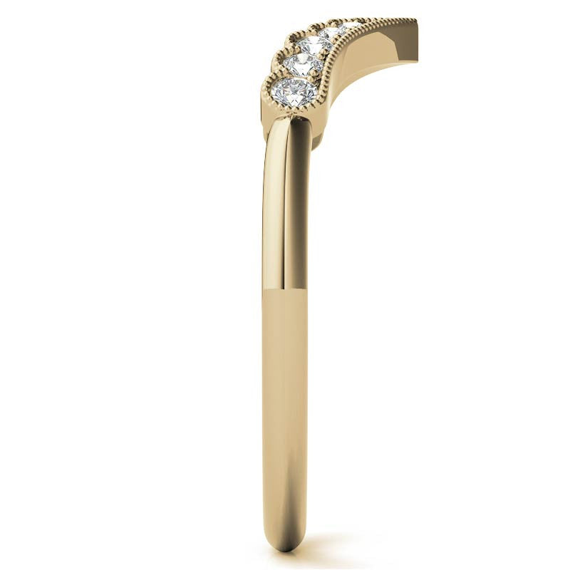 Graduated V-Shaped Stackable Band with Milgrain