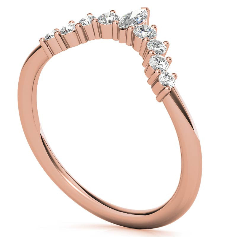 Round and Marquise Moissanite Stackable Band