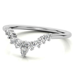 Round and Marquise Moissanite Stackable Band