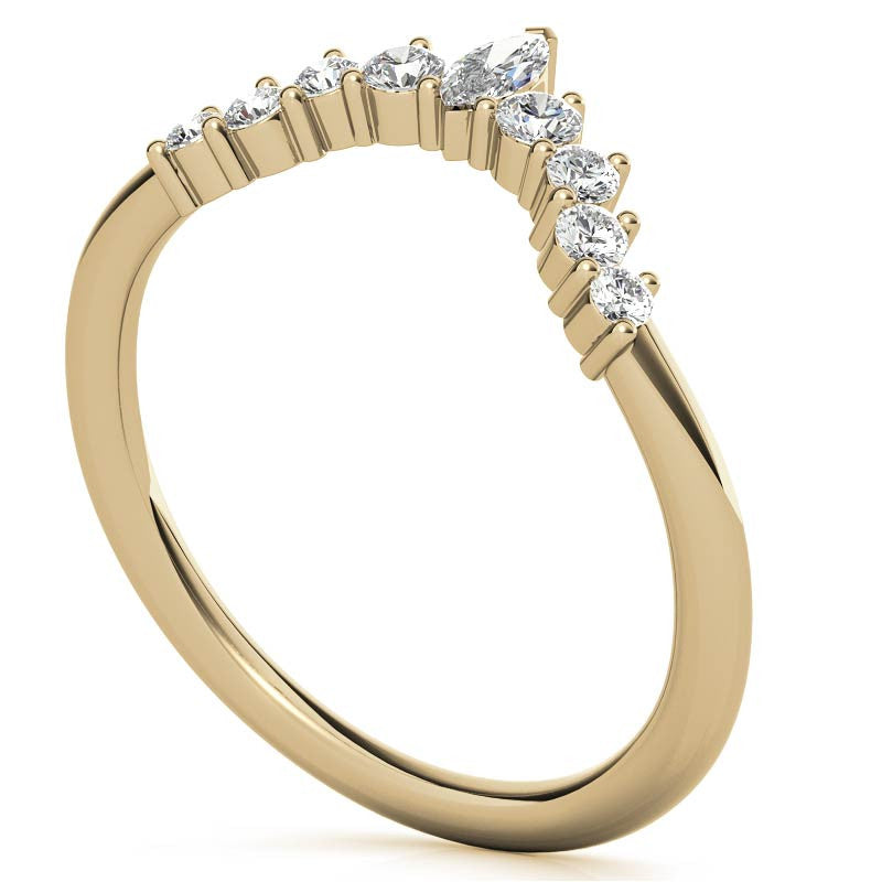 Round and Marquise Moissanite Stackable Band