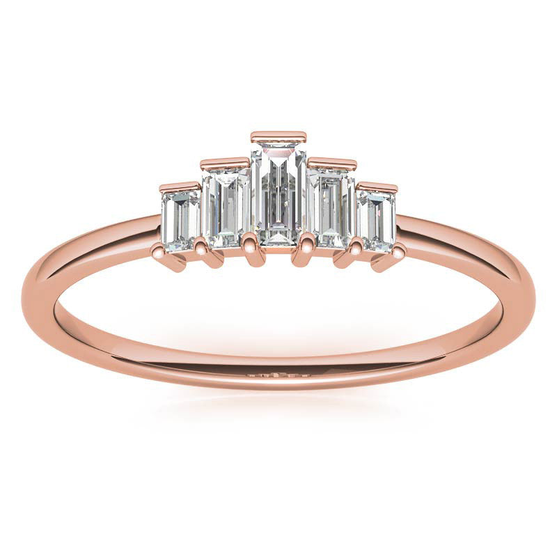 Unique 5-Stone Baguette Diamond Stackable Band