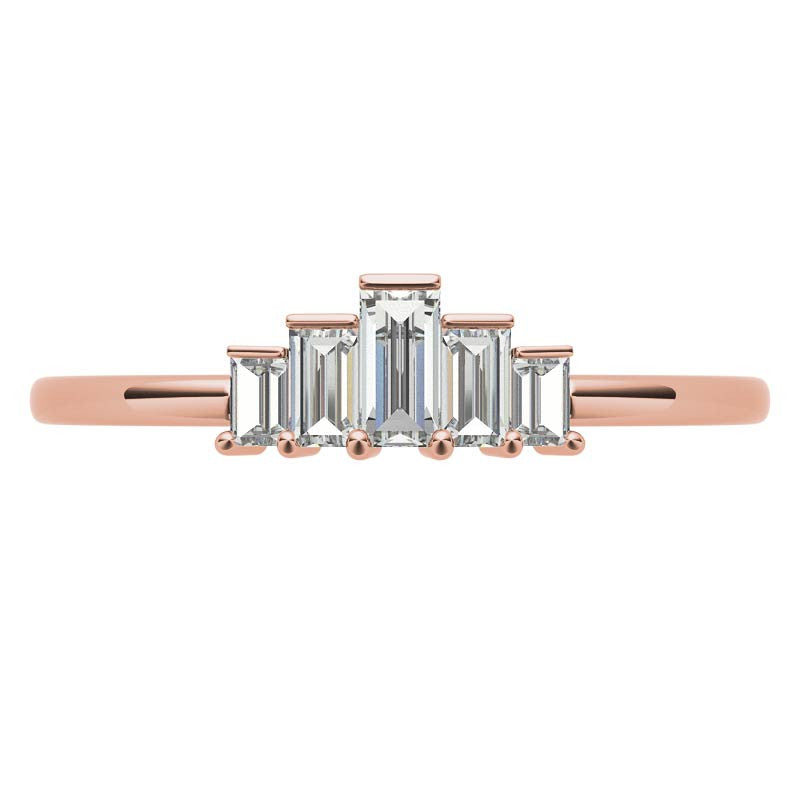 Unique 5-Stone Baguette Diamond Stackable Band