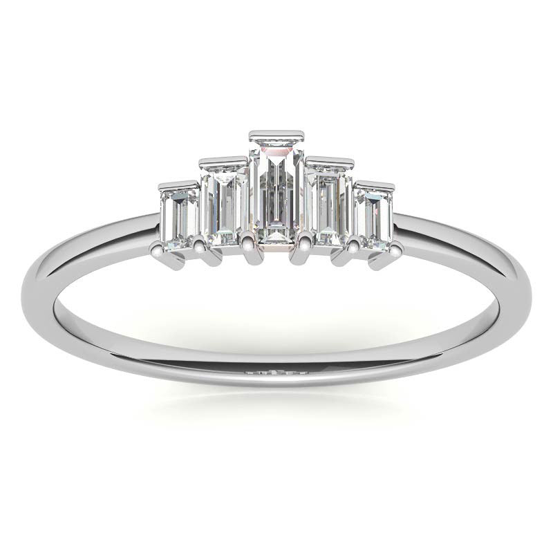 Unique 5-Stone Baguette Diamond Stackable Band