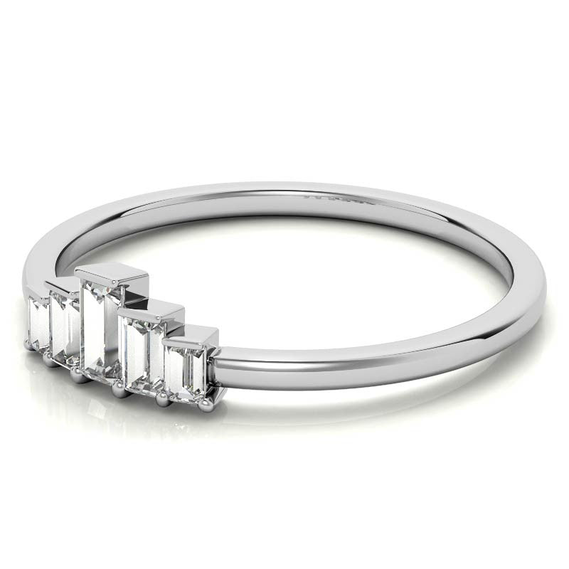 Unique 5-Stone Baguette Diamond Stackable Band