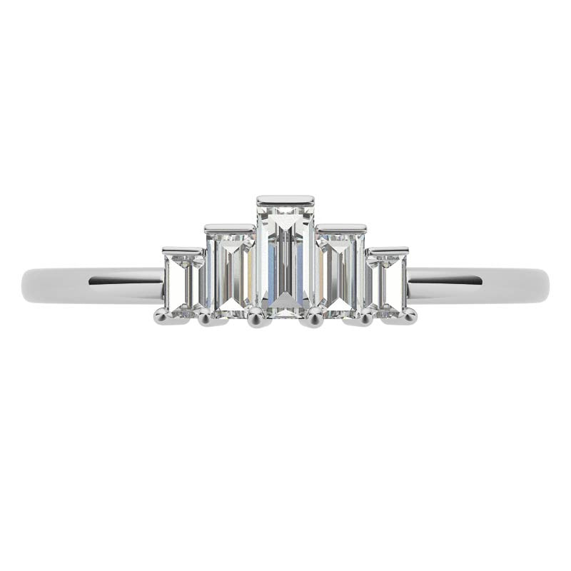 Unique 5-Stone Baguette Diamond Stackable Band