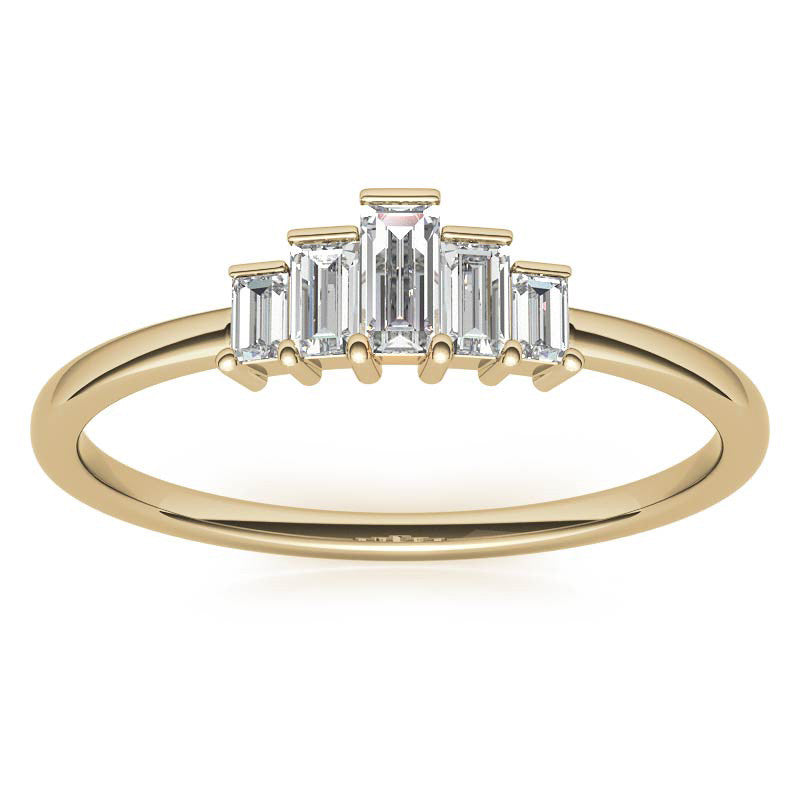 Unique 5-Stone Baguette Diamond Stackable Band