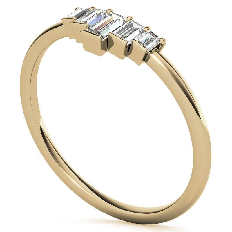 Unique 5-Stone Baguette Diamond Stackable Band