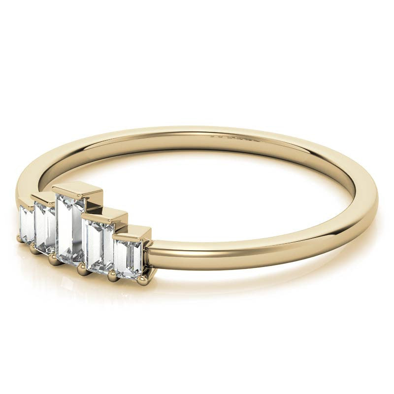 Unique 5-Stone Baguette Diamond Stackable Band
