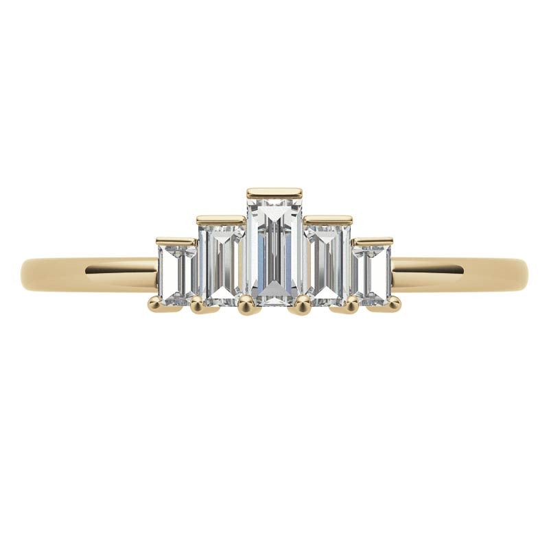 Unique 5-Stone Baguette Diamond Stackable Band