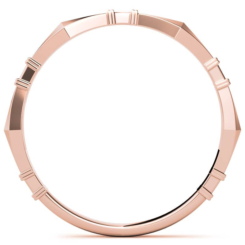 Geometrical Moissanite Round Stackable Band