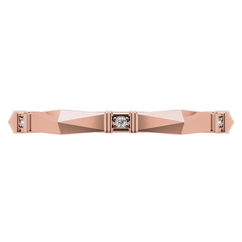 Geometrical Moissanite Round Stackable Band