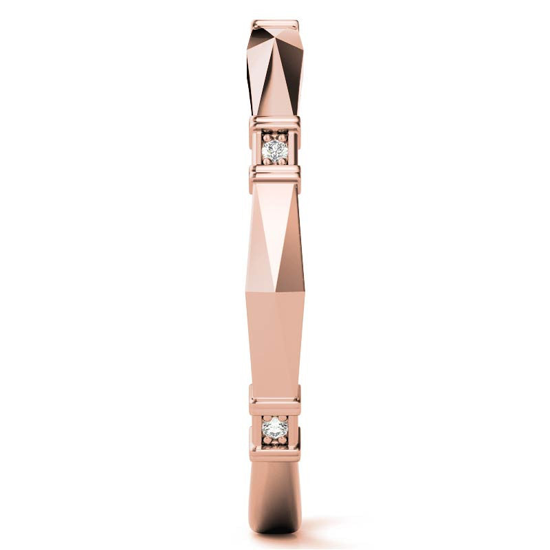 Geometrical Moissanite Round Stackable Band