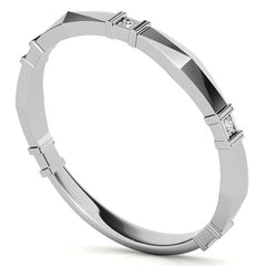 Geometrical Moissanite Round Stackable Band