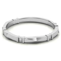 Geometrical Moissanite Round Stackable Band
