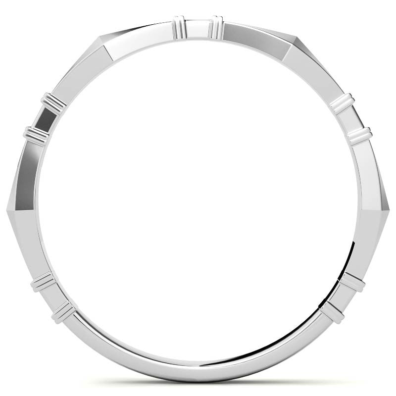 Geometrical Moissanite Round Stackable Band