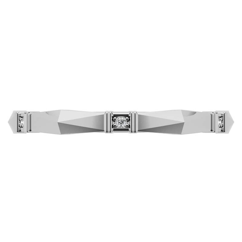 Geometrical Moissanite Round Stackable Band