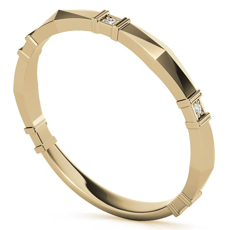 Geometrical Moissanite Round Stackable Band