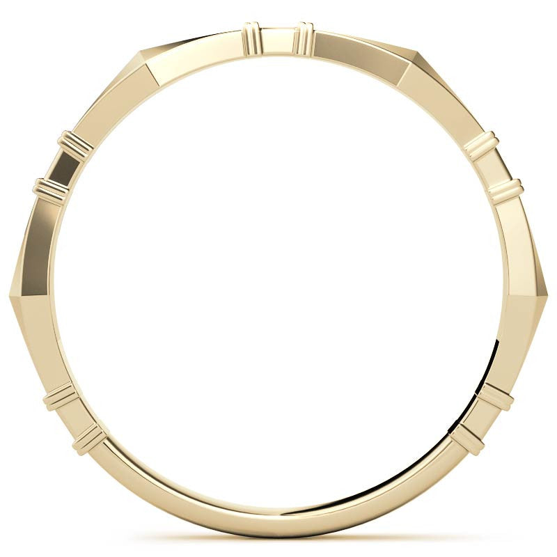 Geometrical Moissanite Round Stackable Band