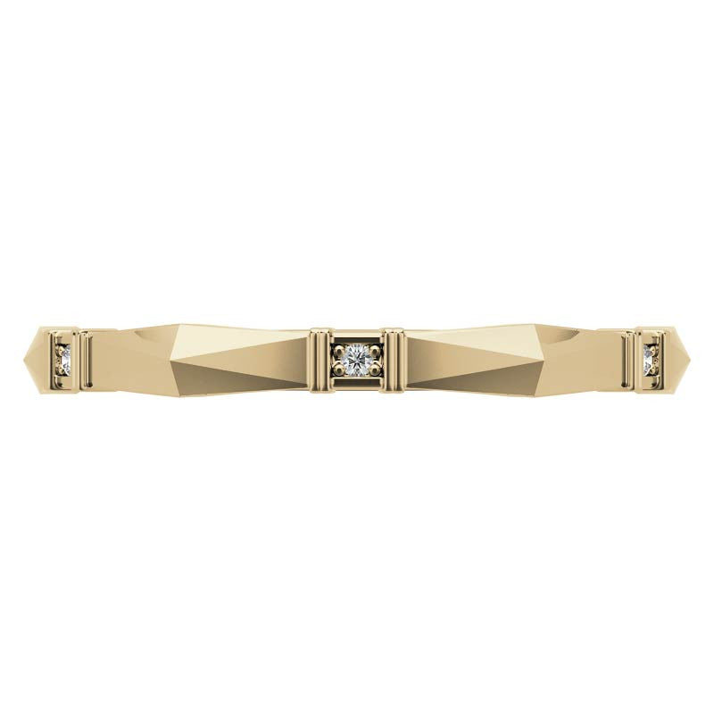 Geometrical Moissanite Round Stackable Band