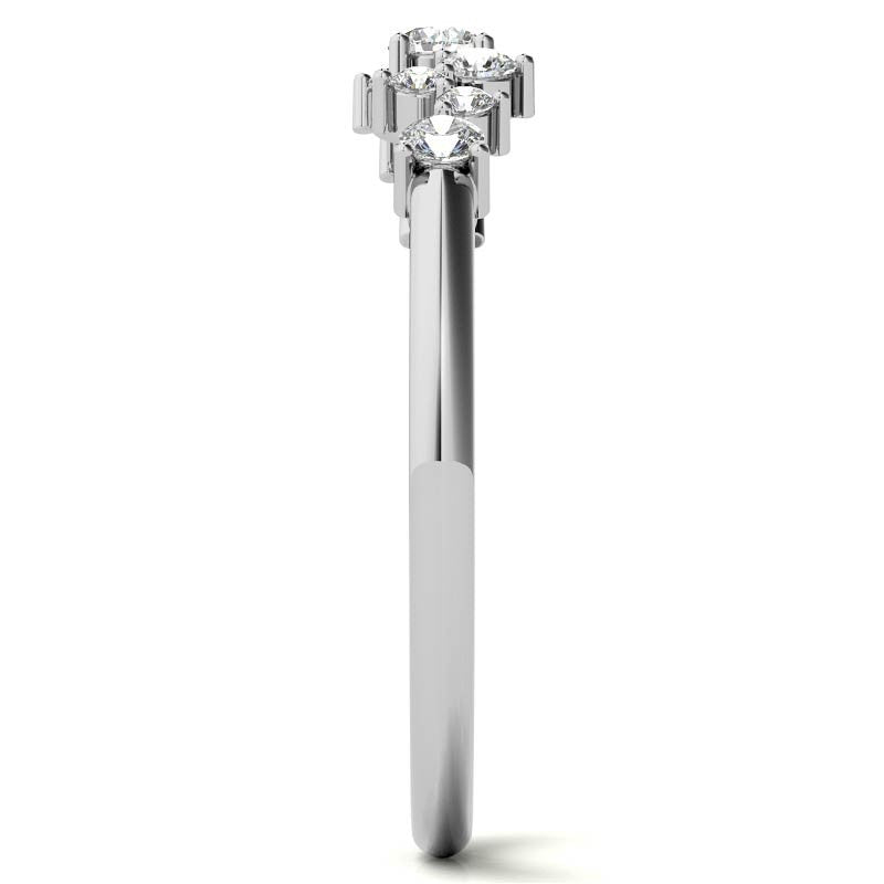 Petite Round Zig-Zag Pattern Moissanite Stackable Ring