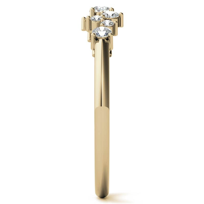 Petite Round Zig-Zag Pattern Moissanite Stackable Ring