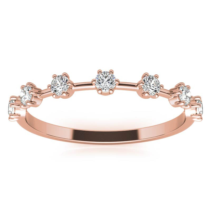 Petite 6-Prong Round Brilliant Moissanite Stackable Band