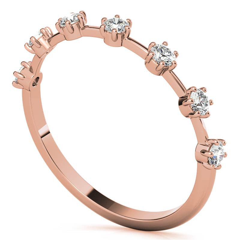 Petite 6-Prong Round Brilliant Moissanite Stackable Band
