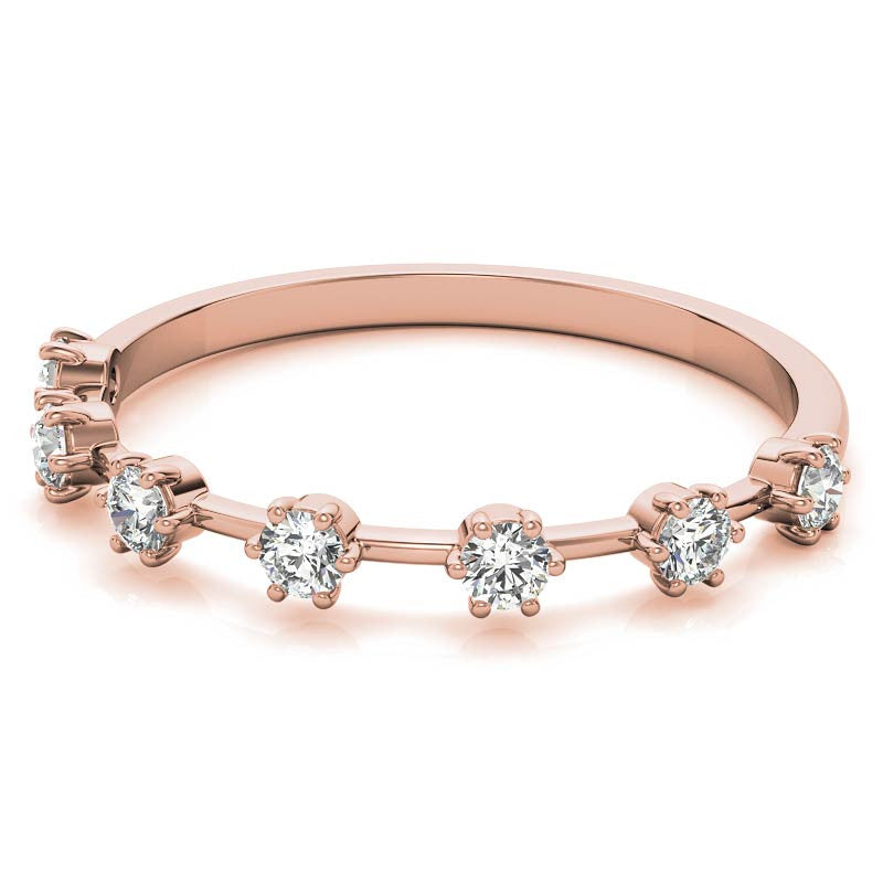 Petite 6-Prong Round Brilliant Moissanite Stackable Band