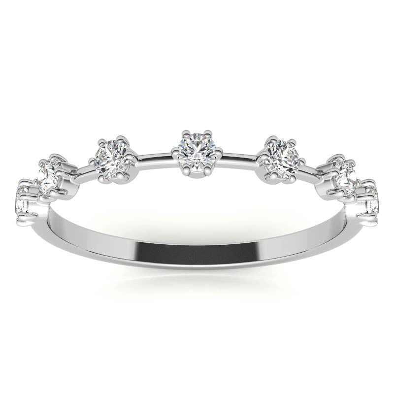 Petite 6-Prong Round Brilliant Moissanite Stackable Band