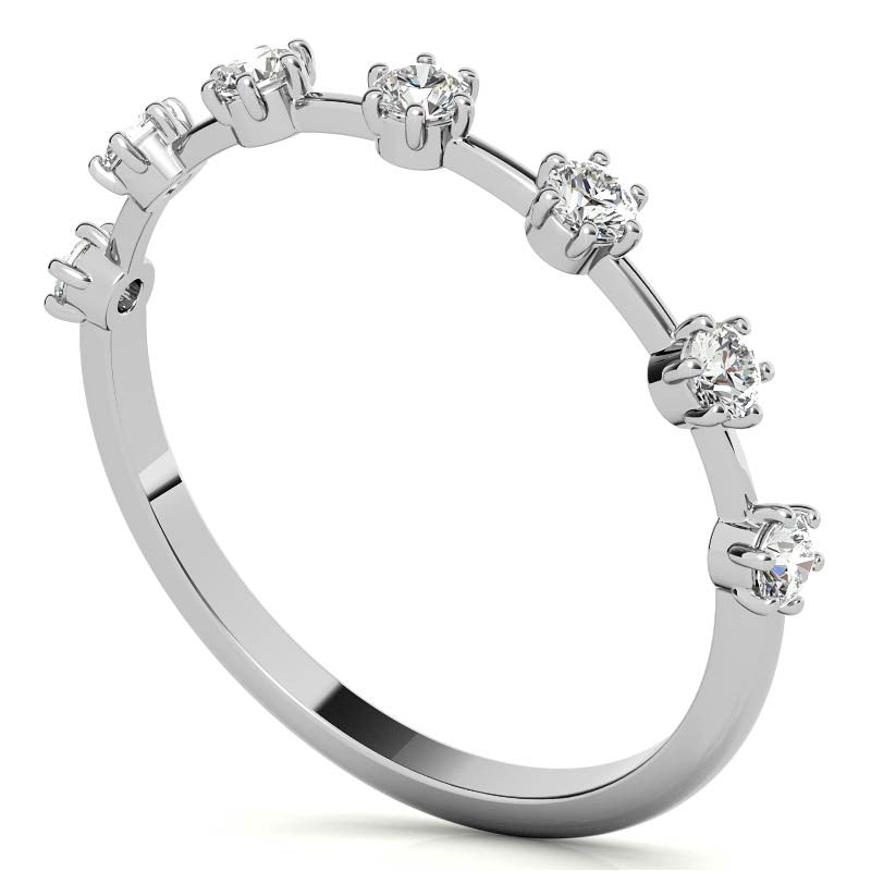Petite 6-Prong Round Brilliant Moissanite Stackable Band