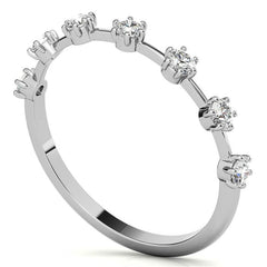Petite 6-Prong Round Brilliant Moissanite Stackable Band