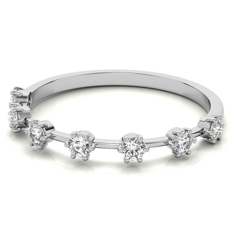 Petite 6-Prong Round Brilliant Moissanite Stackable Band