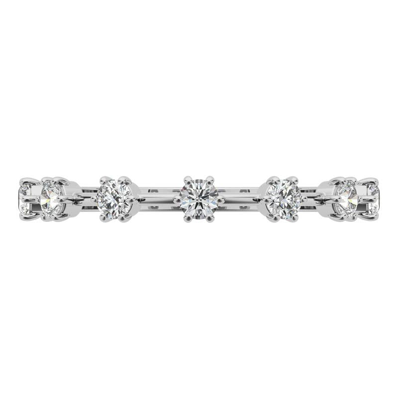 Petite 6-Prong Round Brilliant Moissanite Stackable Band