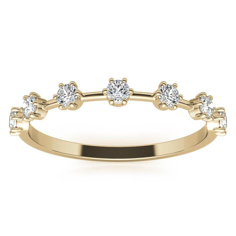 Petite 6-Prong Round Brilliant Moissanite Stackable Band