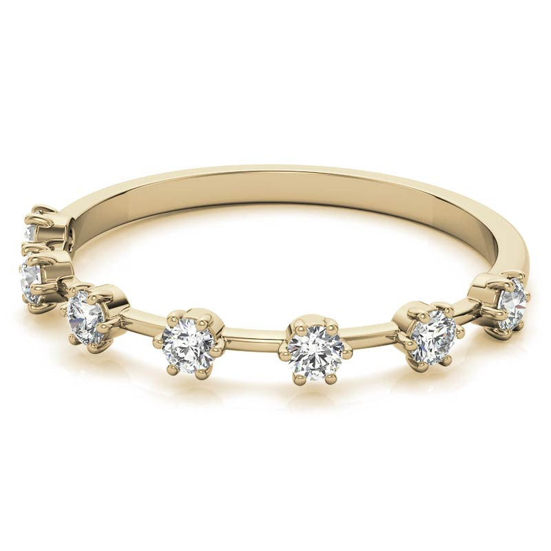 Petite 6-Prong Round Brilliant Moissanite Stackable Band