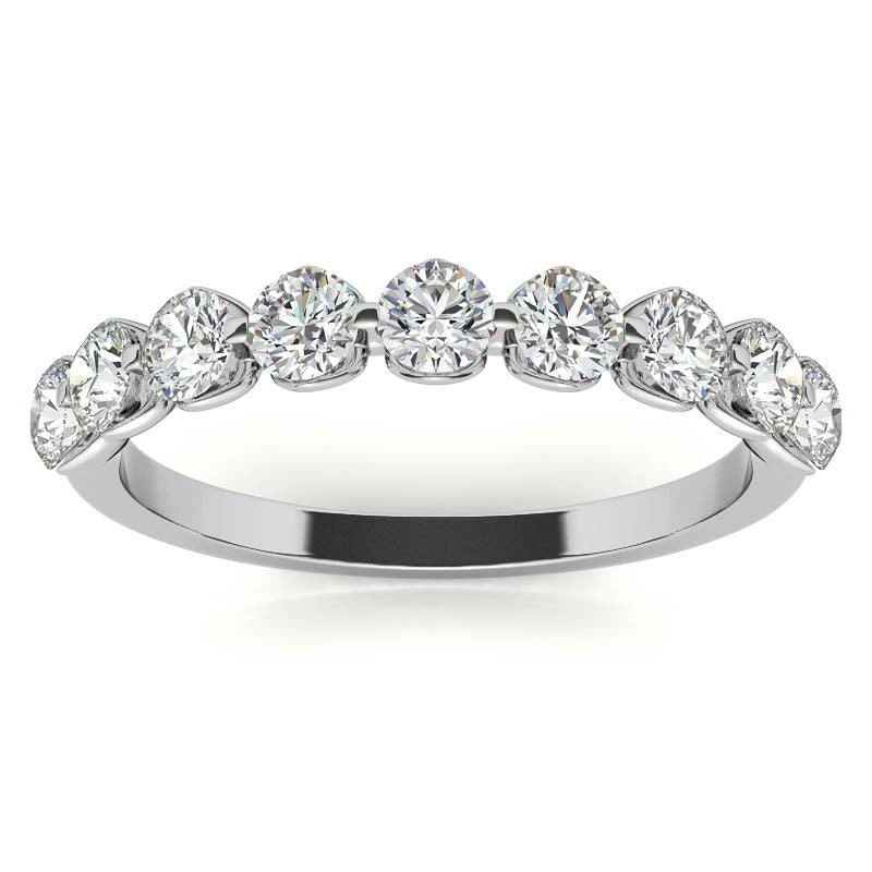 9-Stone 3mm Round Brilliant Moissanite Stackable Band