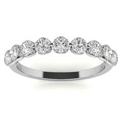 9-Stone 3mm Round Brilliant Moissanite Stackable Band