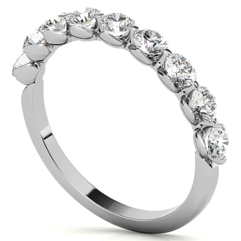 9-Stone 3mm Round Brilliant Moissanite Stackable Band