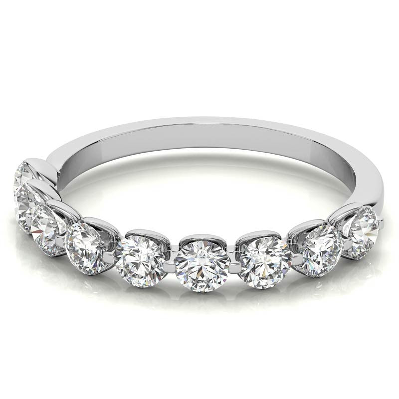 9-Stone 3mm Round Brilliant Moissanite Stackable Band