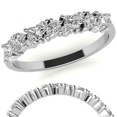 Round and Pear Diamond Stackable Band