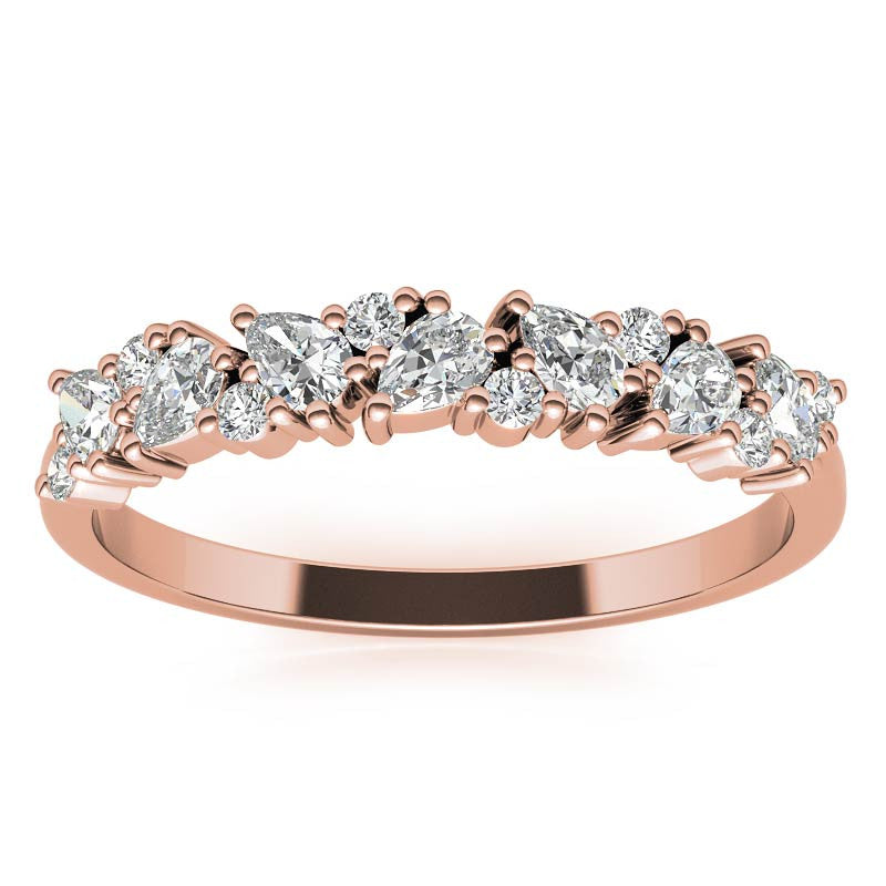 Round and Pear Diamond Stackable Band