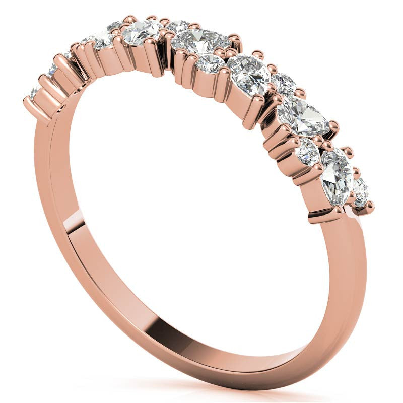 Round and Pear Diamond Stackable Band
