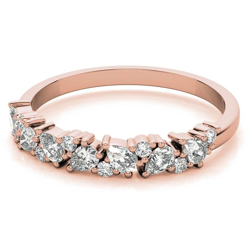Round and Pear Diamond Stackable Band