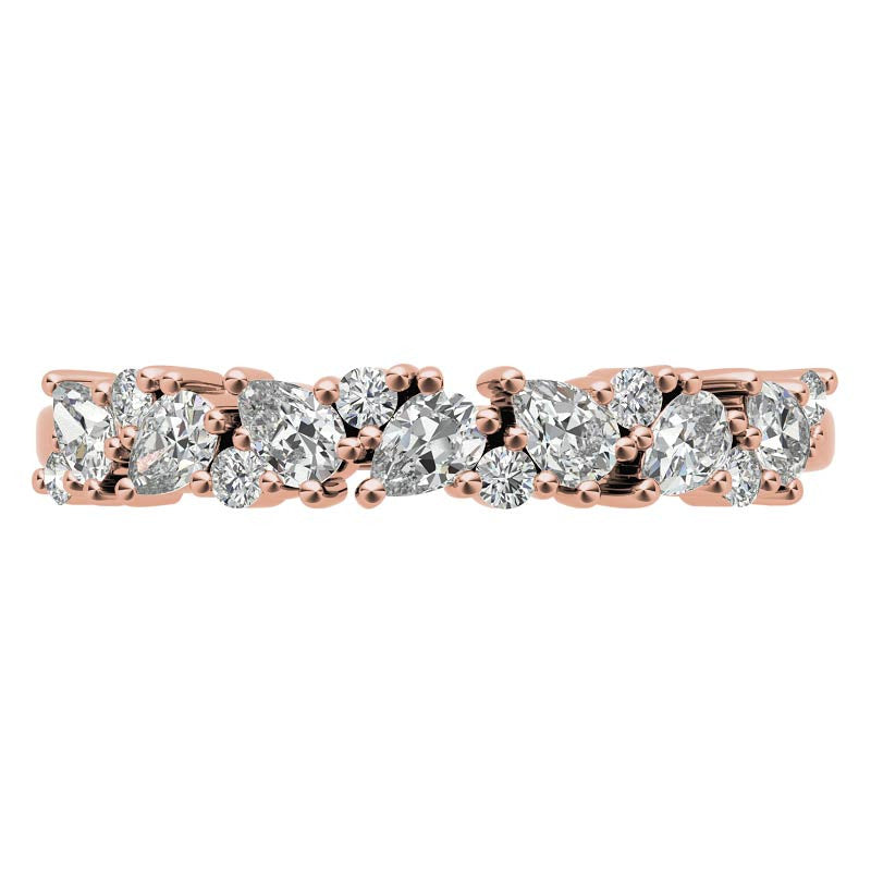 Round and Pear Diamond Stackable Band