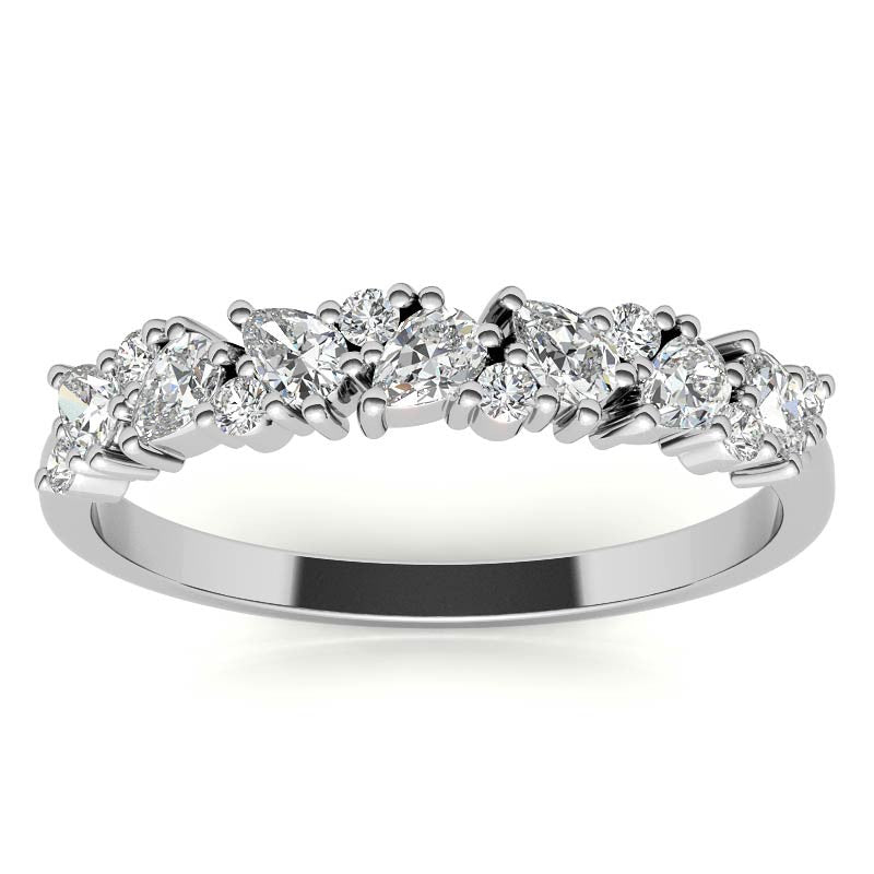 Round and Pear Diamond Stackable Band