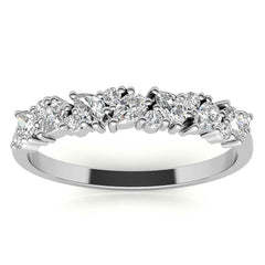 Round and Pear Diamond Stackable Band