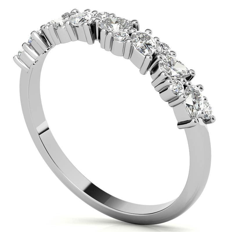 Round and Pear Diamond Stackable Band